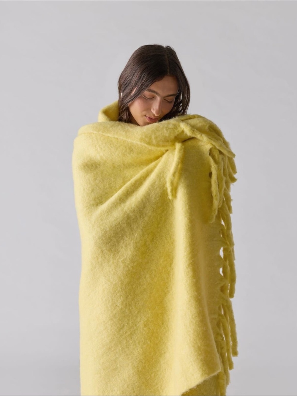 Monroe Faux Mohair Scarf Throw Blanket